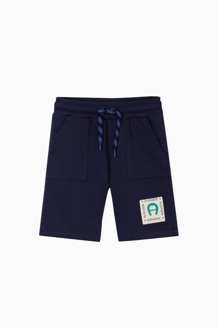 

Logo Bermuda Shorts in Cotton, Blue