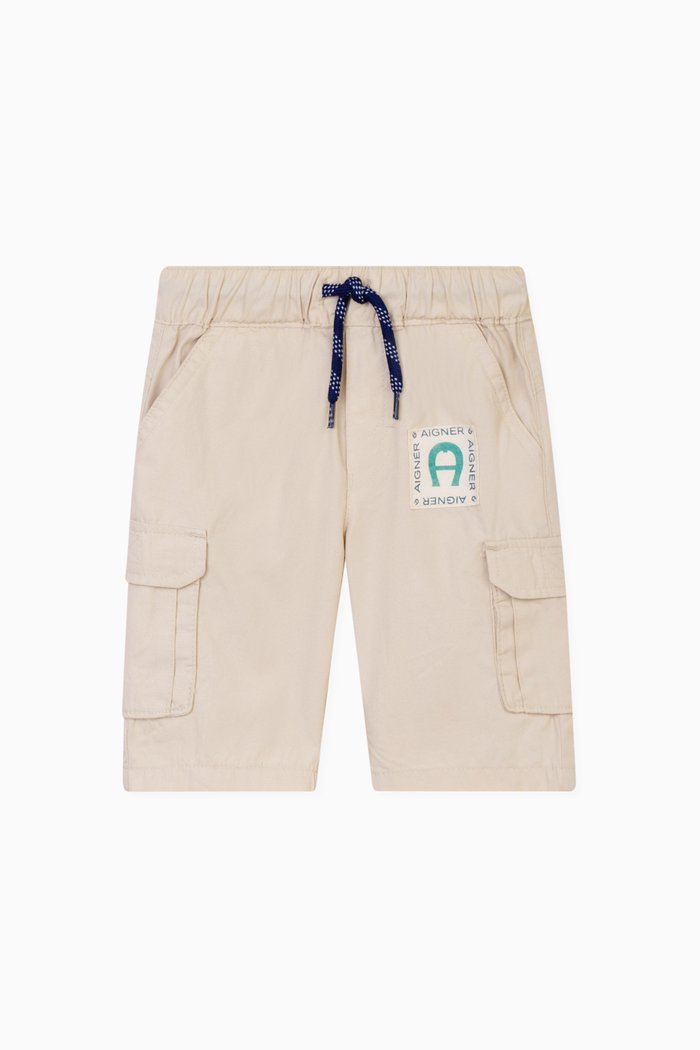 

Logo-badge Bermuda Shorts in Cotton-poplin, Neutral