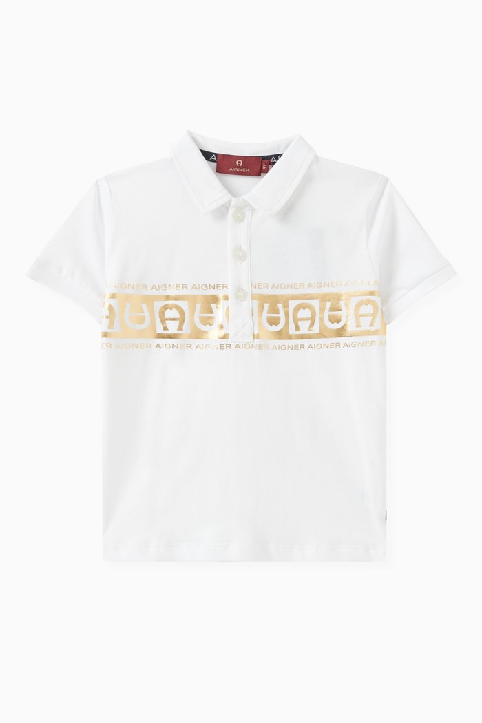 

Logo Polo Shirt in Cotton, White