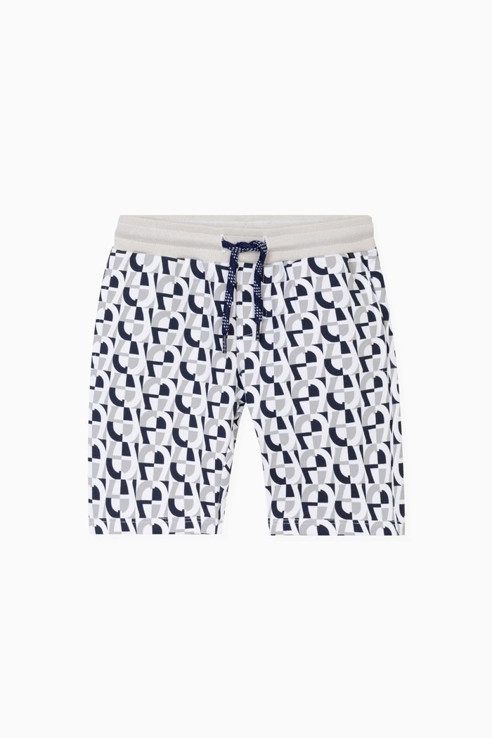 

All-over Logo Bermuda Shorts in Cotton-jersey, Grey