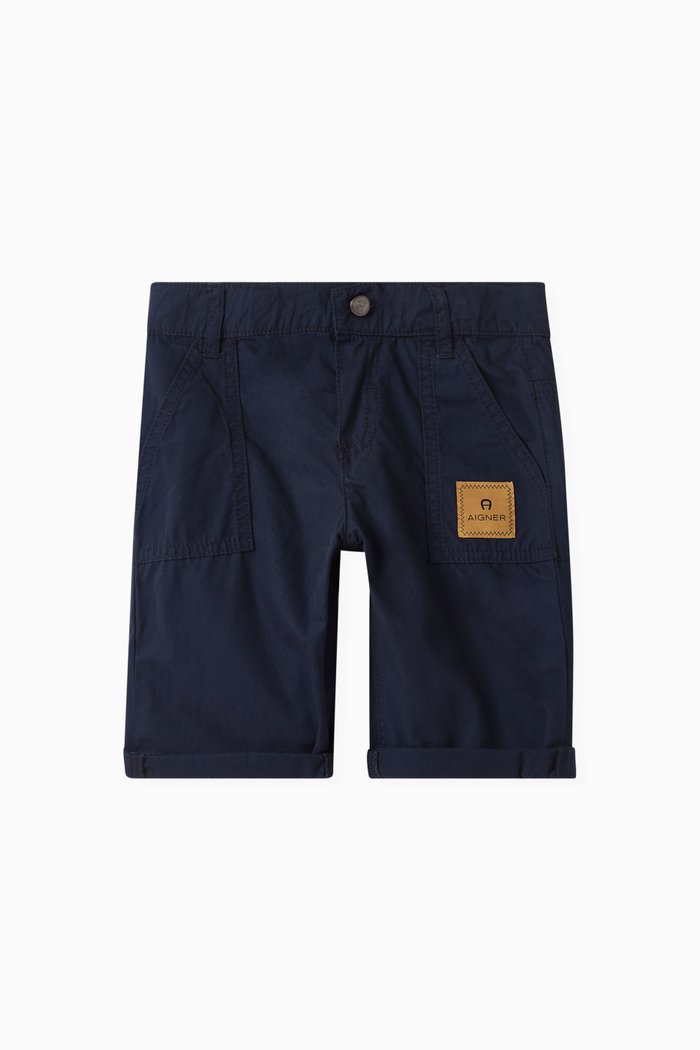 

Logo Bermuda Shorts in Cotton, Blue