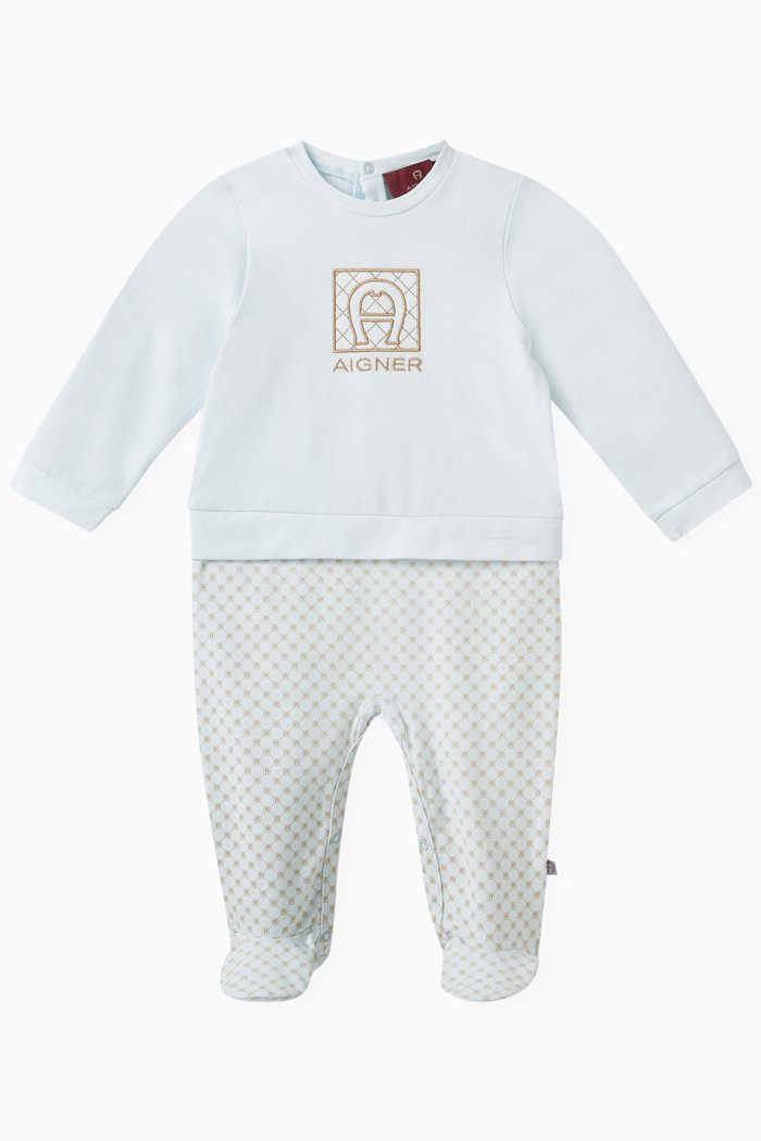 

Logo Bodysuit in Cotton, Blue