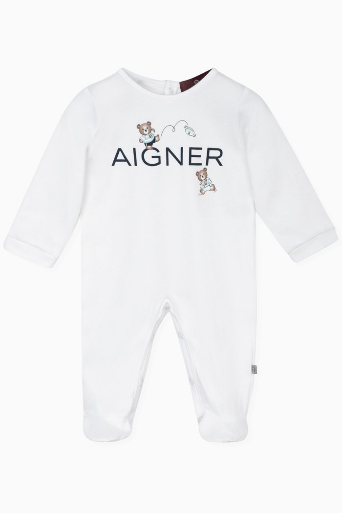 

Logo Overall in Cotton, White