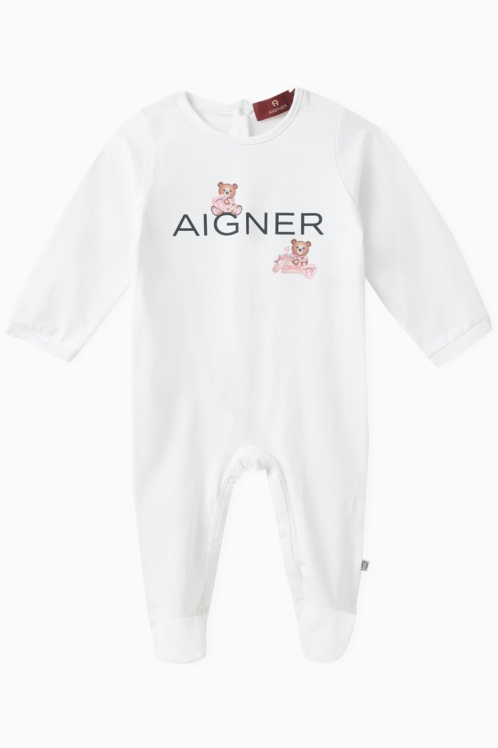 

Logo Print Overall in Cotton, White