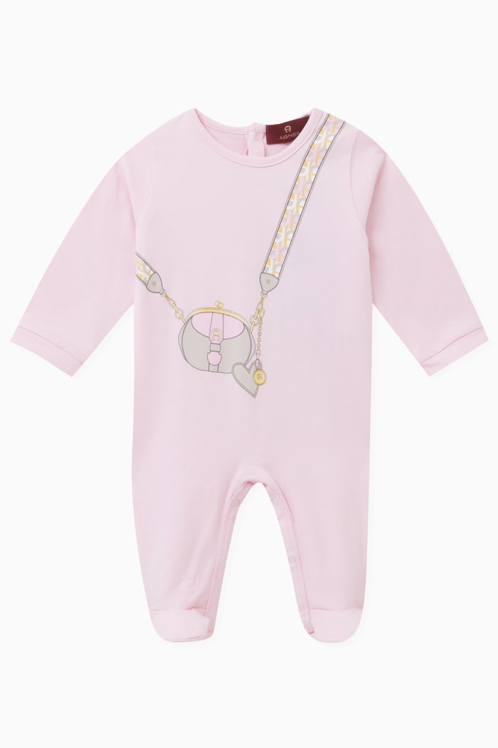 

Bag-print Sleepsuit in Pima Cotton-jersey, Pink