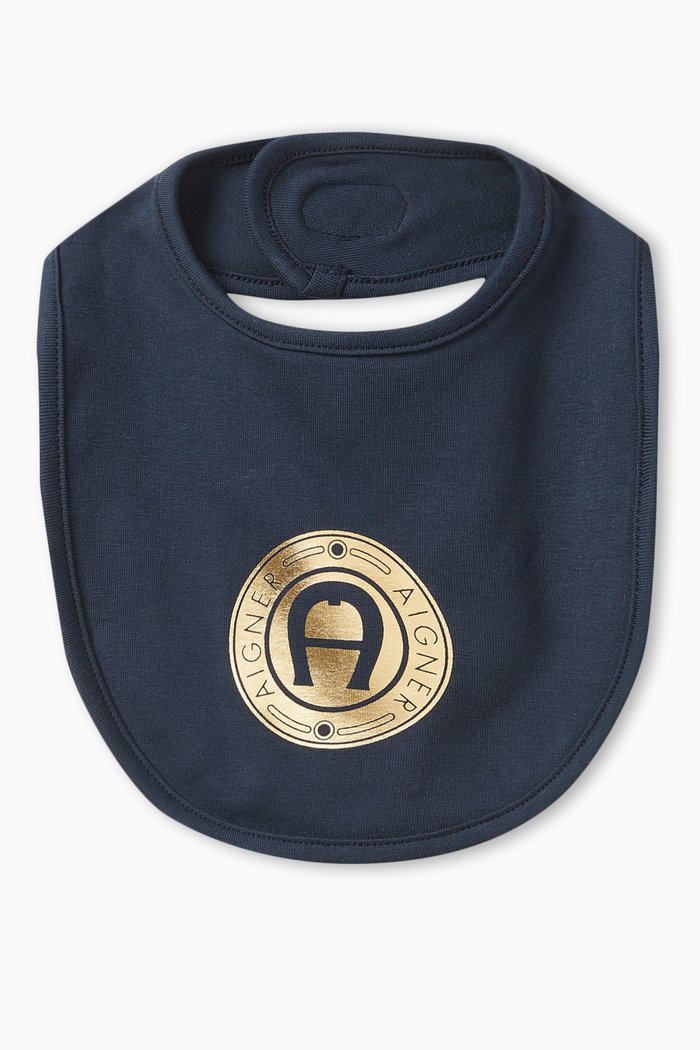 

Logo-print Bib in Pima Cotton Jersey, Blue
