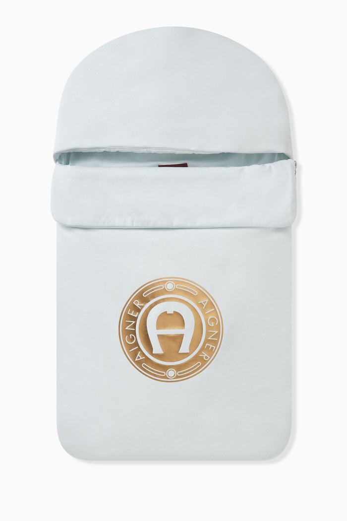 

Foil Logo Sleeping Nest in Pima Cotton Jersey, Blue