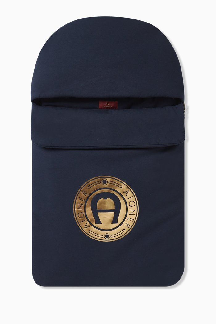 

Foil Logo Sleeping Nest in Pima Cotton Jersey, Blue
