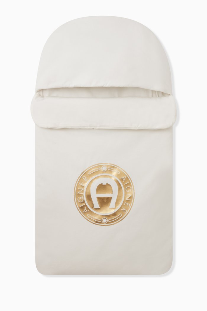 

Foil Logo Sleeping Nest in Pima Cotton Jersey, Gold