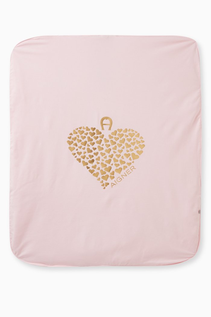 

Foil Logo Baby Blanket in Pima Cotton, Pink