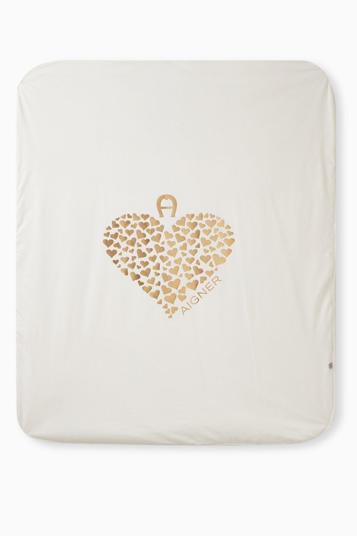 

Foil Logo Baby Blanket in Pima Cotton, Gold
