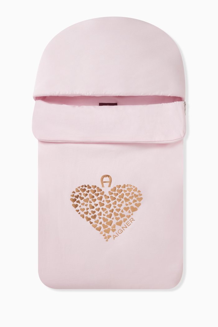 

Foil Logo Sleeping Nest in Pima Cotton Jersey, Pink