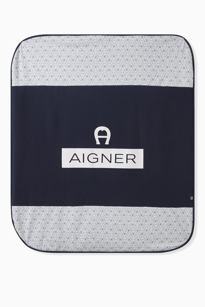 

Logo Baby Blanket in Pima Cotton, White