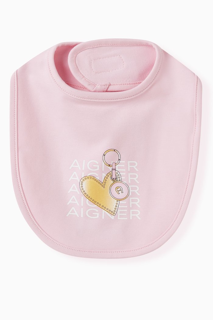 

Graphic Logo Bib in Pima Cotton Jersey, Pink