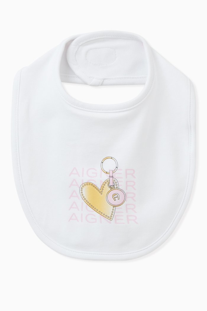 Graphic Logo Bib in Pima Cotton Jersey, White