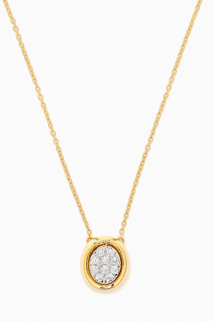 Illusion Oval Diamond Necklace in 18kt White Gold