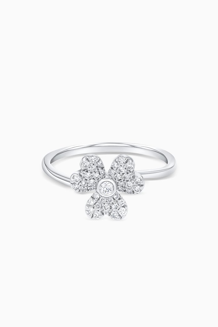 

Flora Diamond Ring in 18kt White Gold