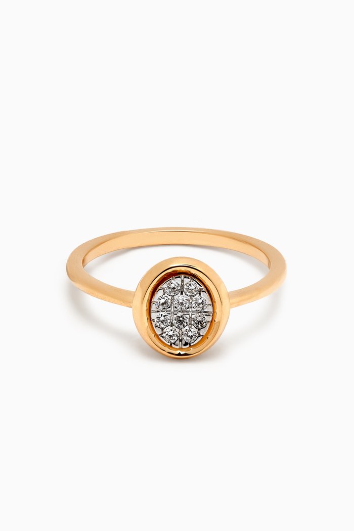 Illusion Oval Diamond Ring in 18kt Gold, White