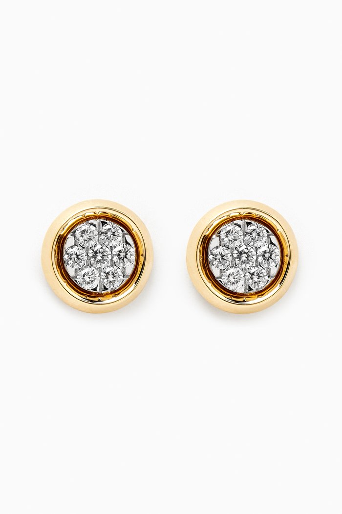 

Illusion Round Diamond Earrings in 18kt Gold, White