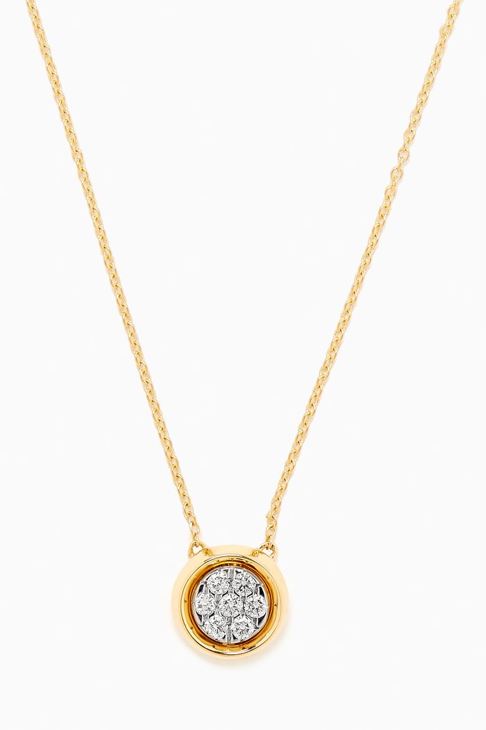 

Illusion Round Diamond Necklace in 18kt Gold, White