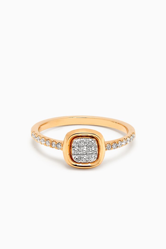 

Illusion Cushion Diamond Ring in 18kt Gold, White