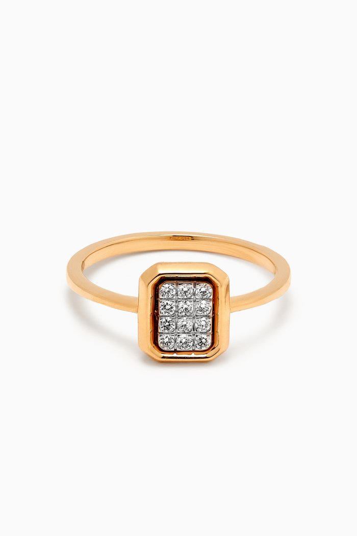 

Illusion Rectangular Diamond Ring in 18kt Gold, White