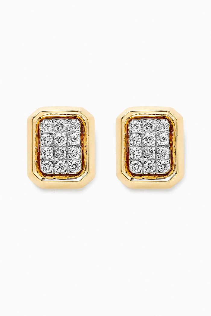 

Illusion Rectangular Diamond Earrings in 18kt Gold, White
