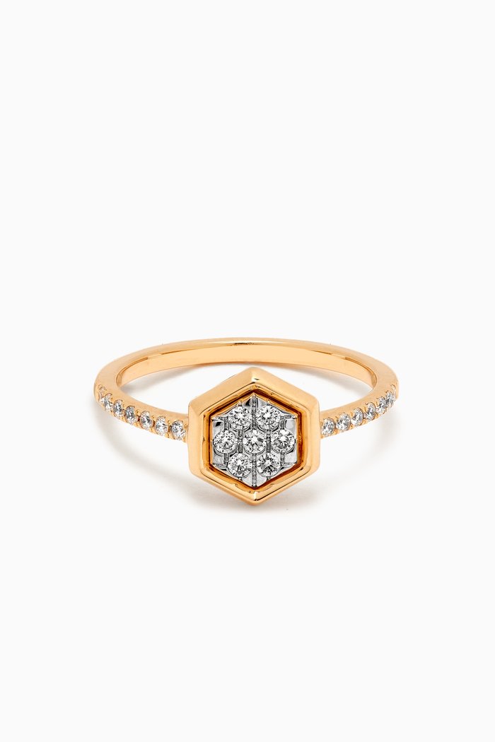 

Illusion Pentagonal Diamond Ring in 18kt Gold, White
