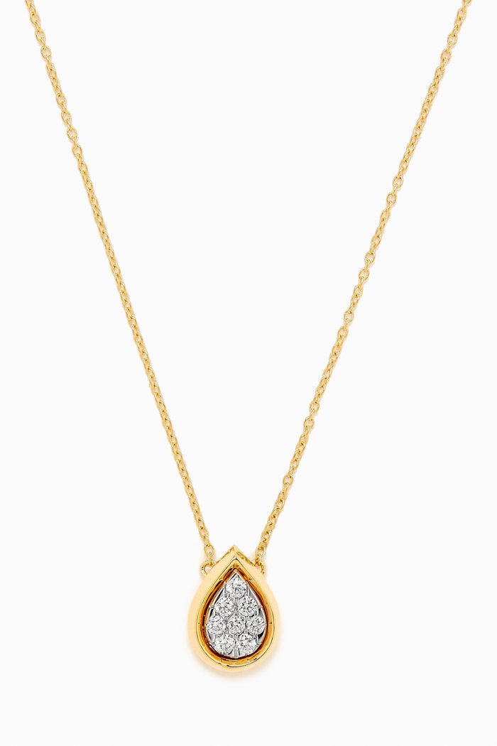 

Illusion Pear Diamond Necklace in 18kt Gold, White