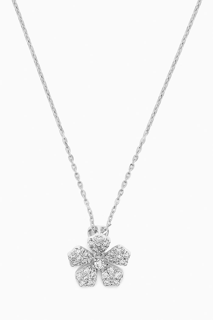 Flora Diamond Necklace in 18kt White Gold
