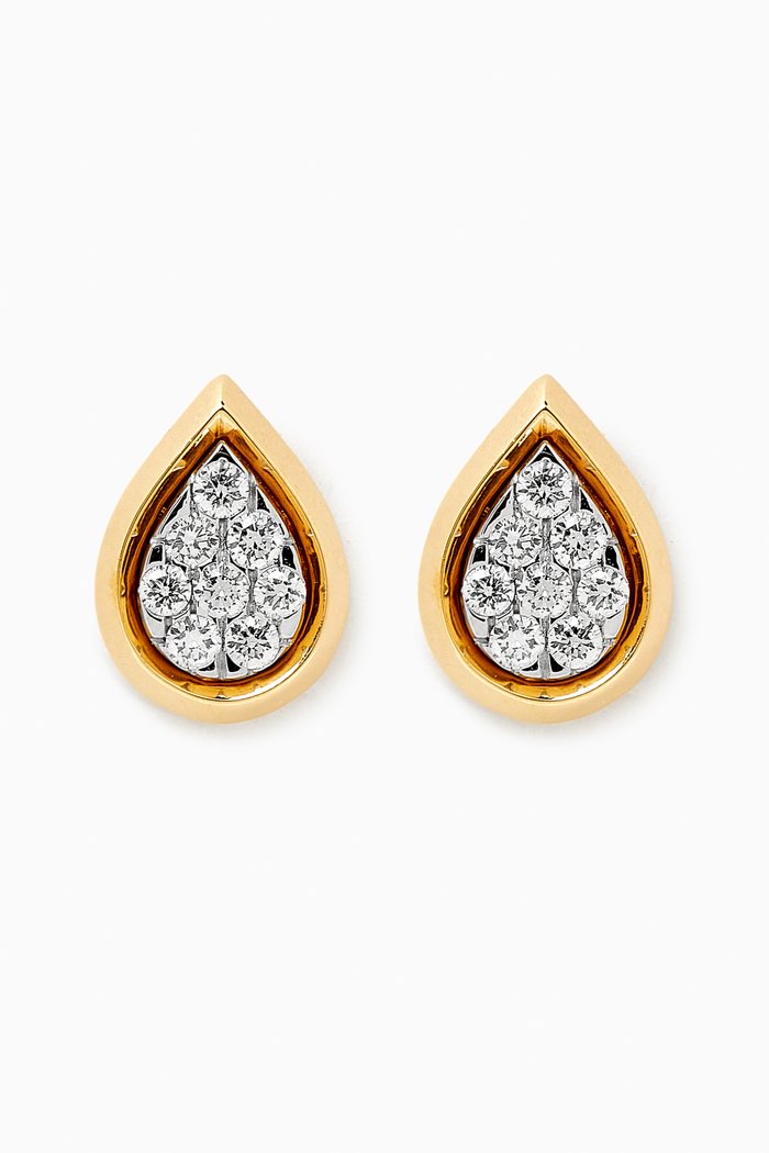 

Illusion Pear Diamond Earrings in 18kt Gold, White