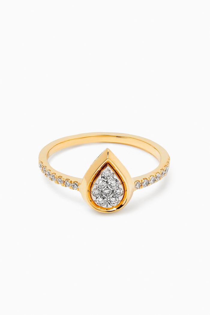

Illusion Pear Diamond Ring in 18kt Gold, White