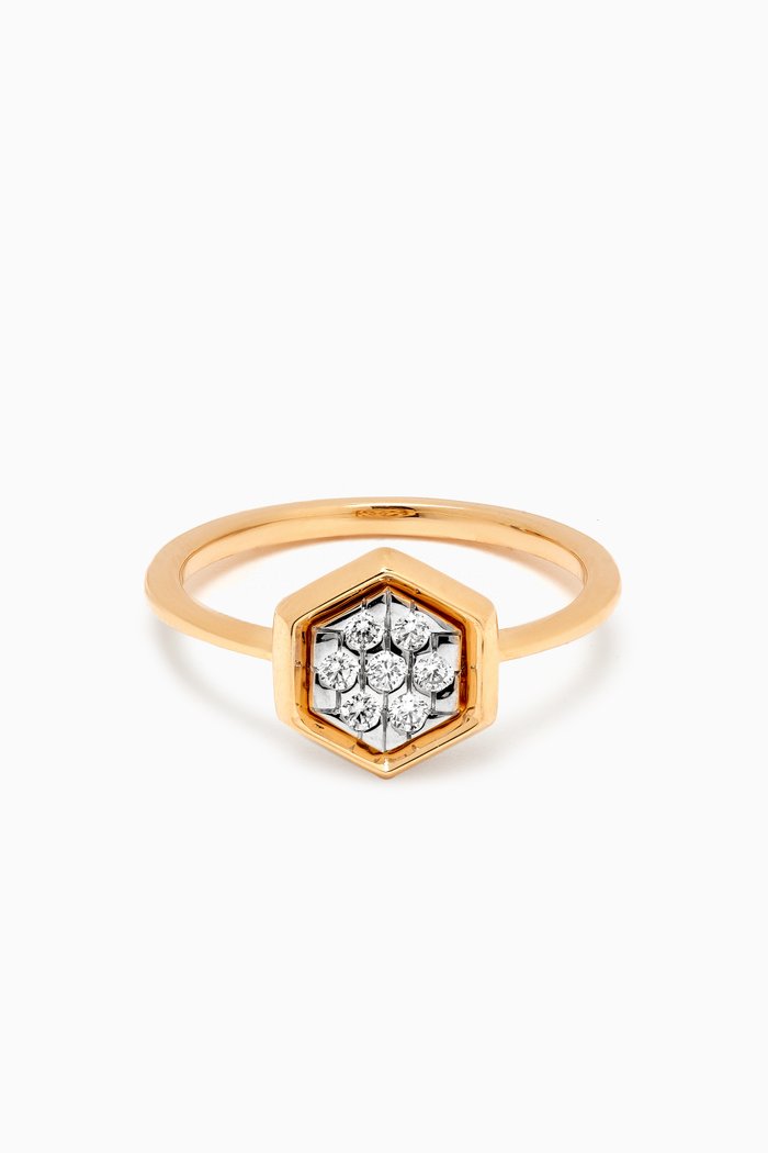 

Illusion Pentagonal Diamond Ring in 18kt Gold, White