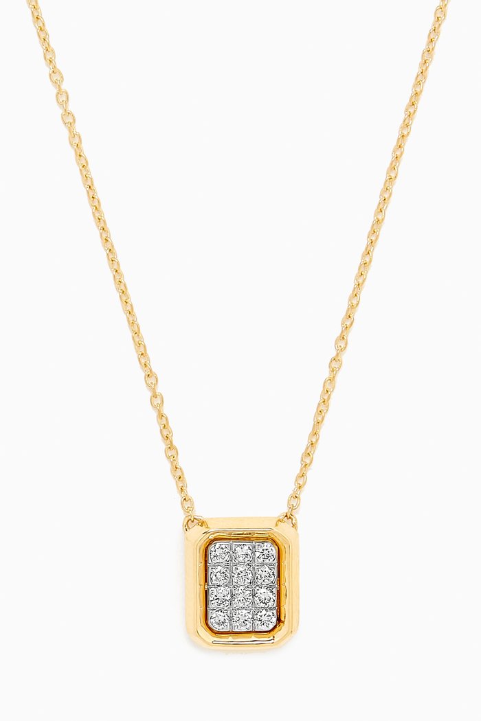 

Illusion Rectangulars Diamond Necklace in 18kt Gold, White