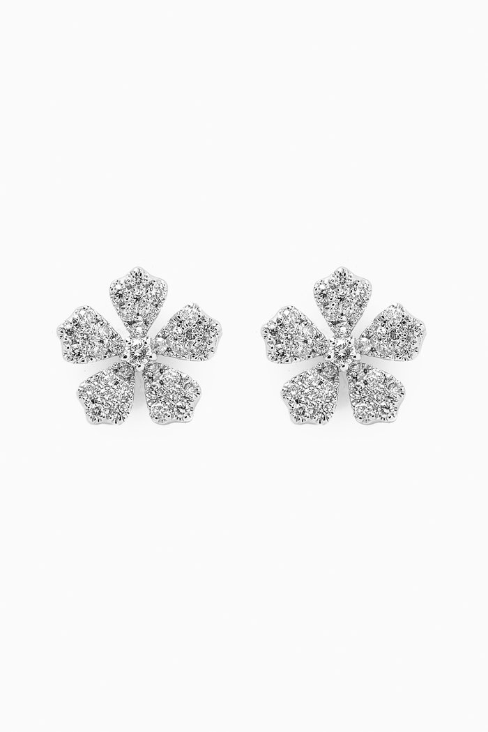 

Flora Diamond Earrings in 18kt White Gold