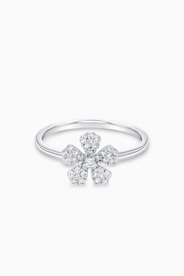 

Flora Diamond Ring in 18kt White Gold