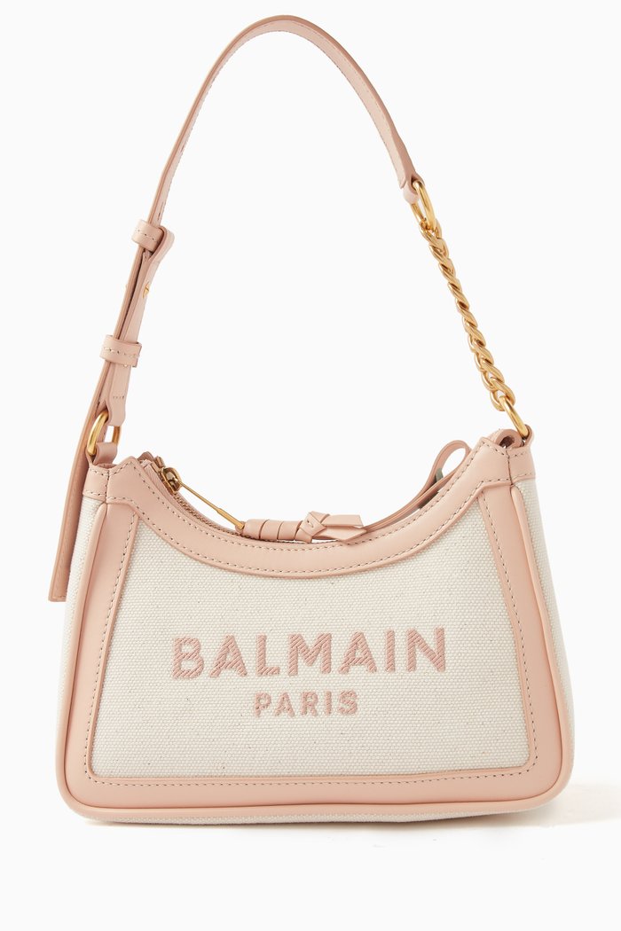 

B-Army Shoulder Bag in Canvas & Leather, Pink