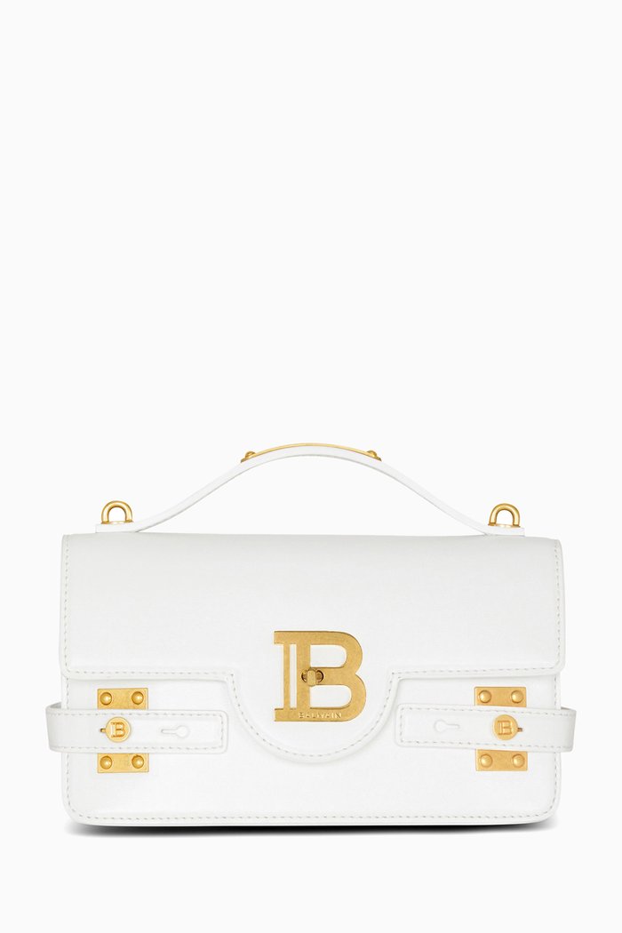 B-Buzz 24 Shoulder Bag in Leather, White