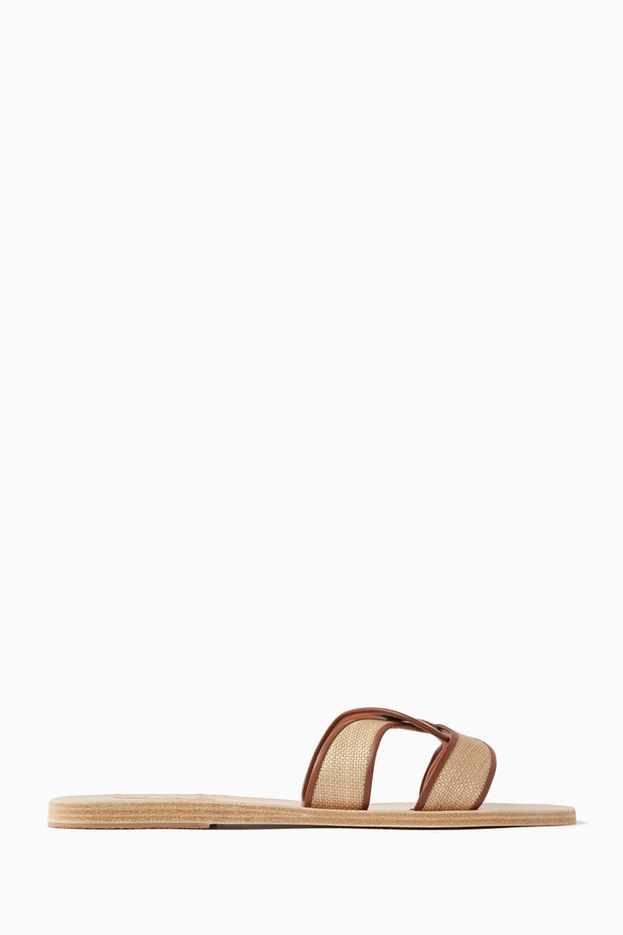 

Desmos Sandals in Nappa & Raffia, Neutral