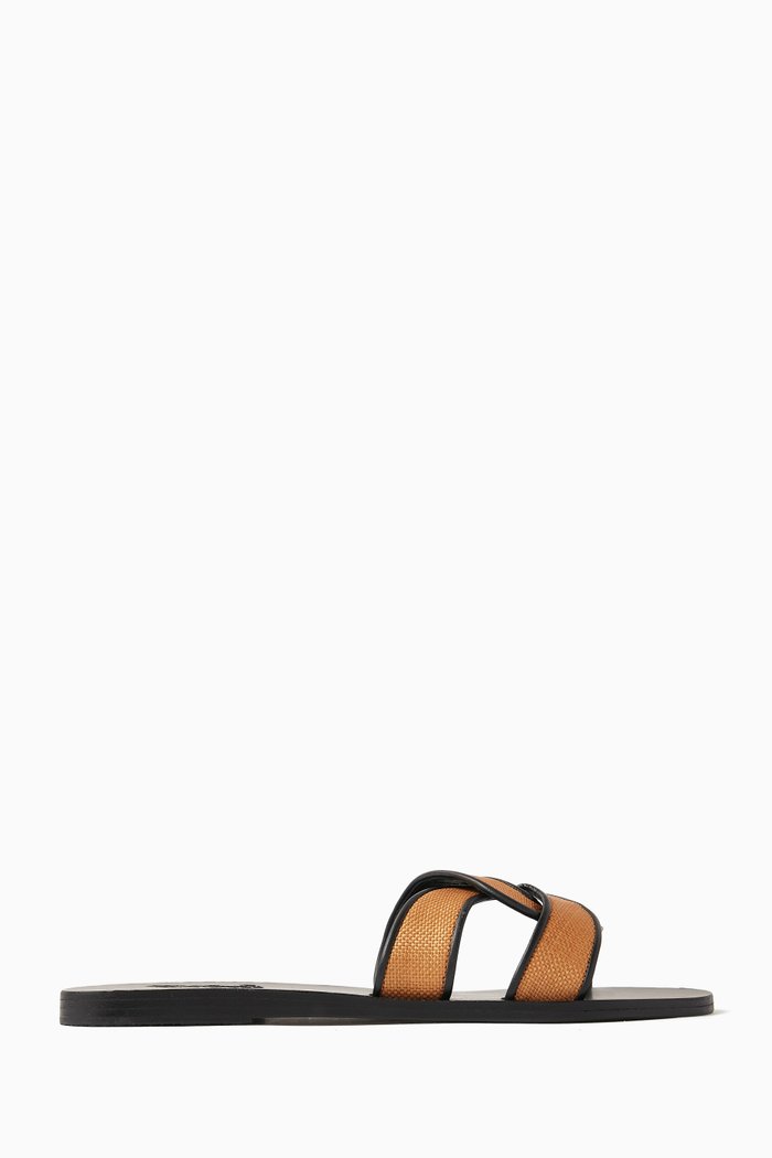 

Desmos Sandals in Nappa & Raffia, Brown