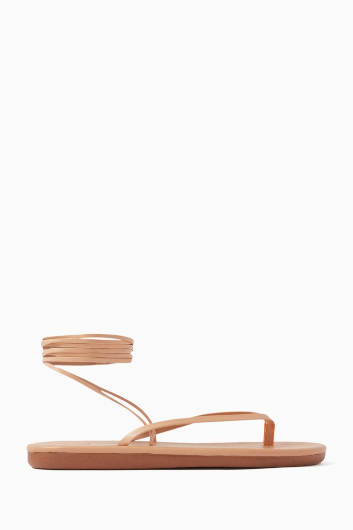 

Sahara Flip-flop Sandals in Nappa Leather, Neutral
