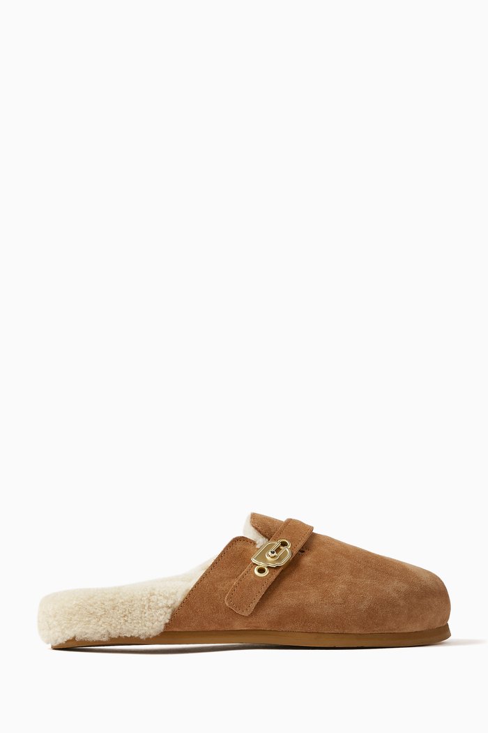 

Vasilitsa Loafers in Leather & Shearling, Brown