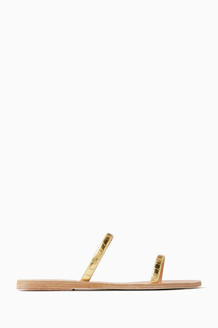 

Echidna Sandals in Metallic Leather, Gold