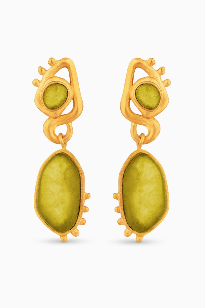 

Ophelia Earrings in 18kt Gold-plated Brass, Green