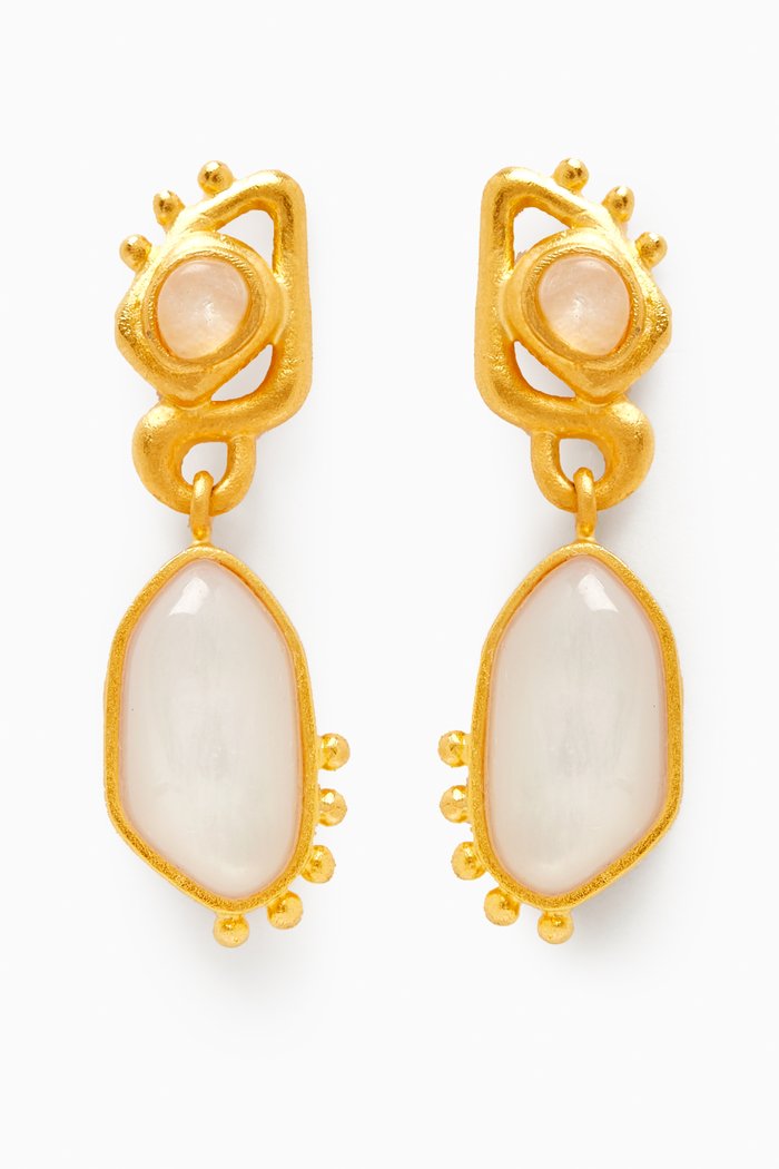 

Ophelia Earrings in 18kt Gold-plated Brass, White