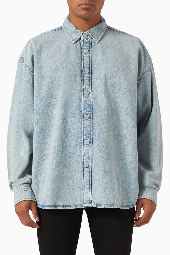 

Button-up Shirt in Denim, Blue