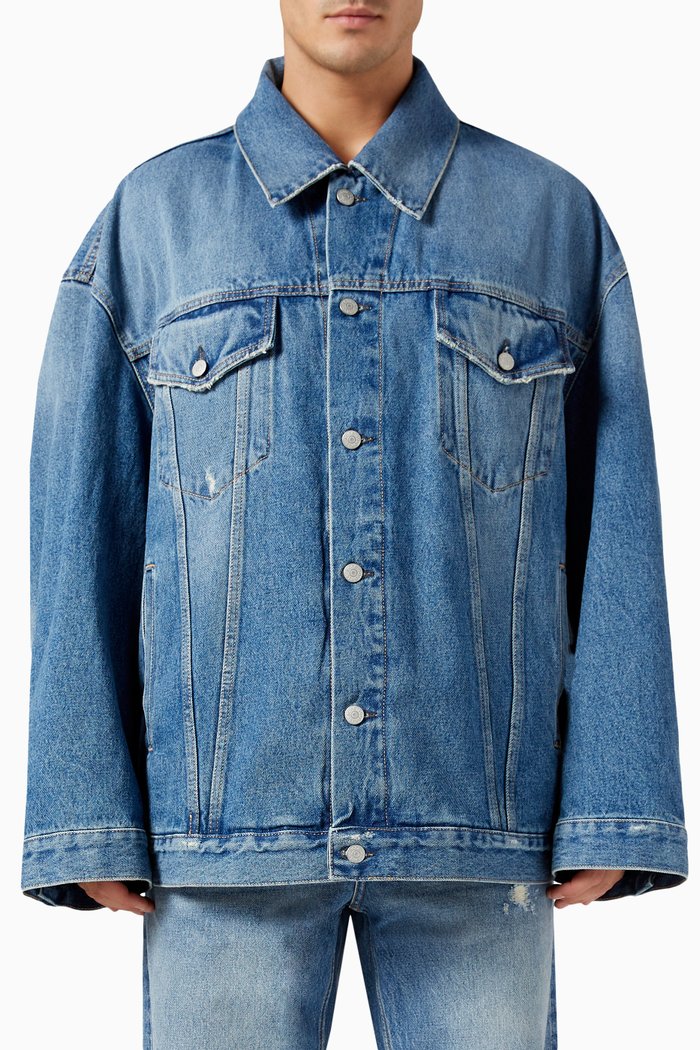 

Oversized Jacket in Denim, Blue