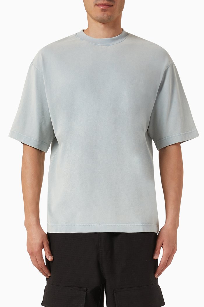 Crewneck T-shirt in Organic Cotton, Blue