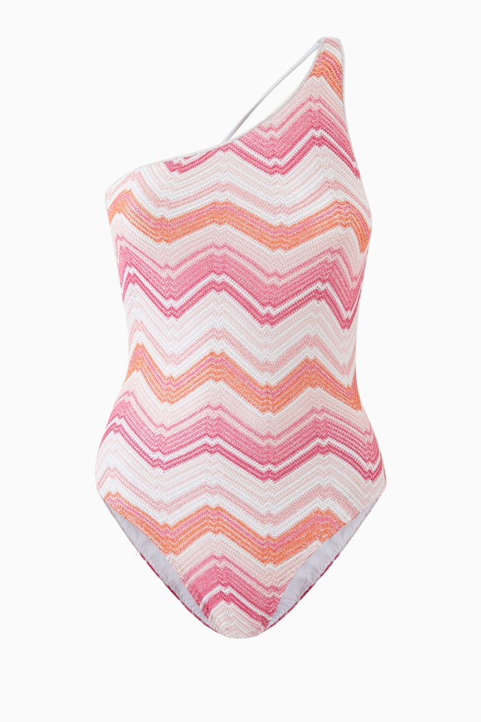 

One-shoulder One-piece Swimsuit, Pink