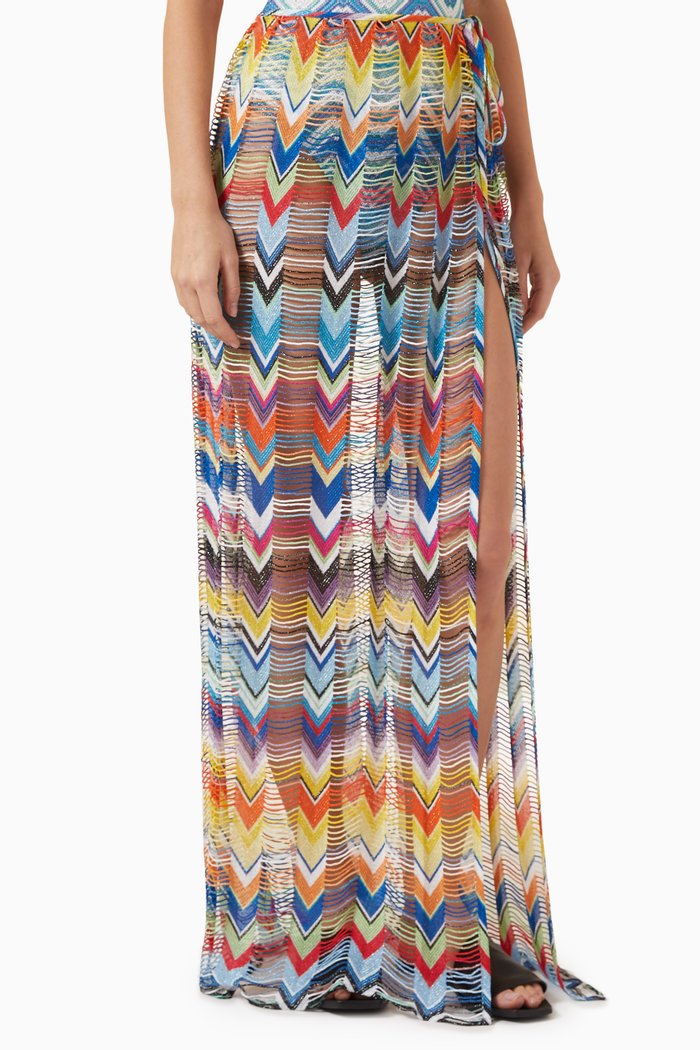 

Slit Maxi Skirt in Lurex-knit, Multicolour